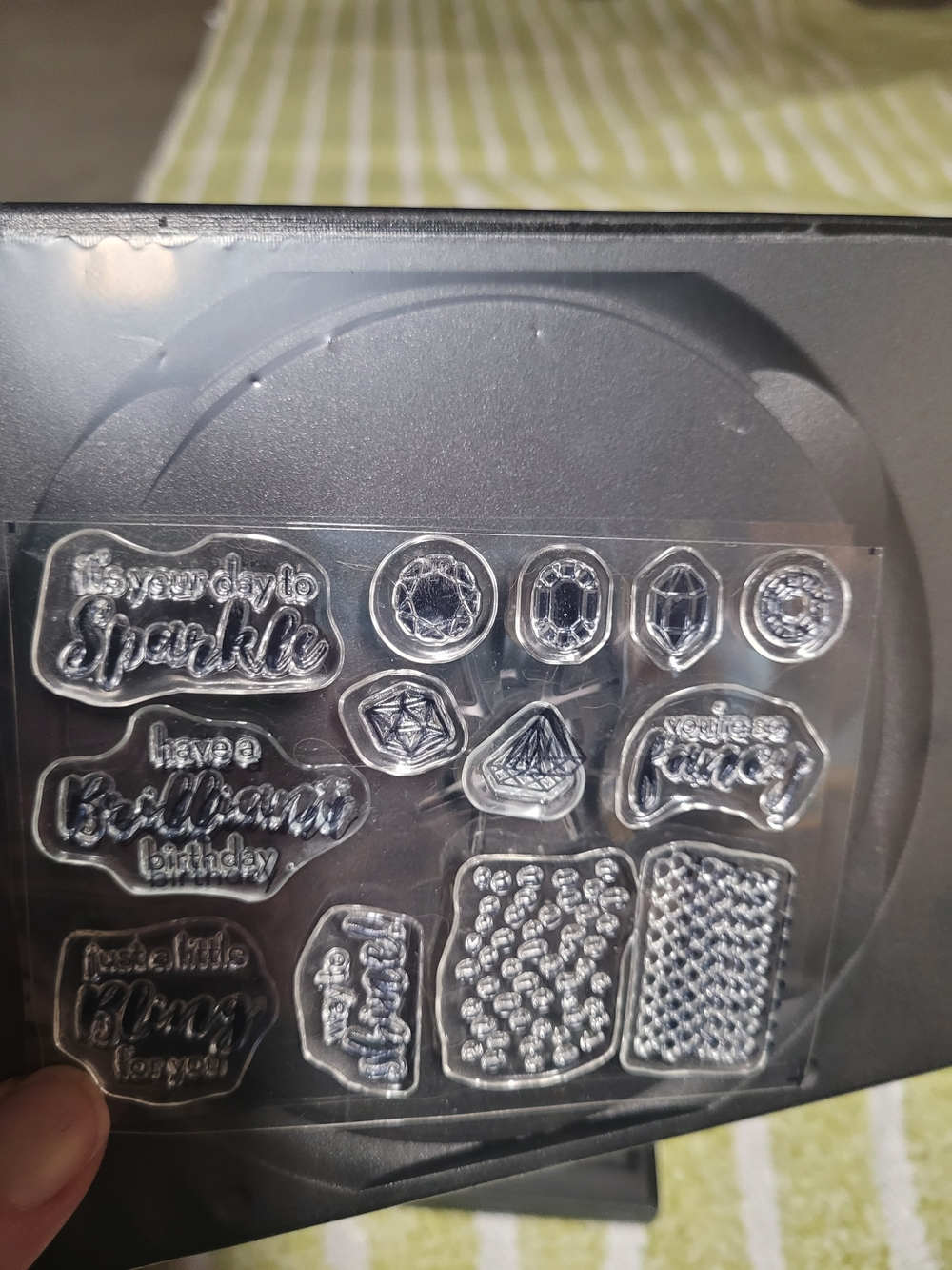 Stampin' Up! Clear Acrylic Craft Stamp Set - Sparkle & Gemstone Designs